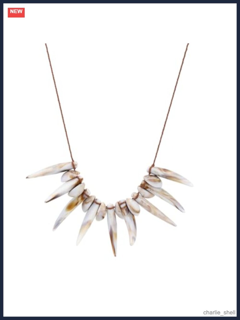 Shark Tooth Necklace Hawaiian Tribal Acrylic Hemp Rope Costume